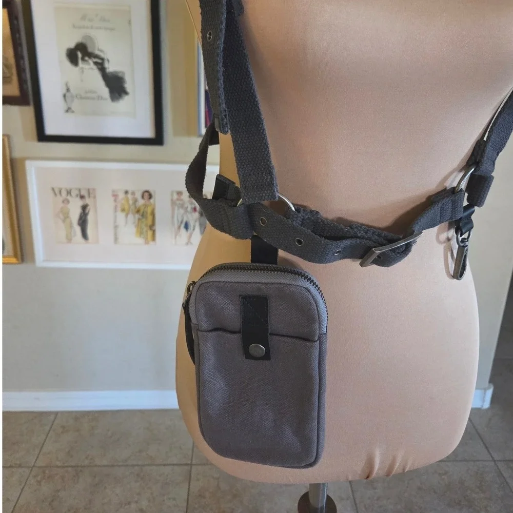 Free People Gray Change Me Up Harness‎ Crossbody Pouch NWOT